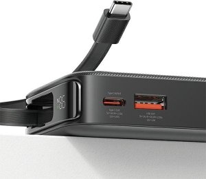 Powerbank Usams USAMS Powerbank ze zwijanym kablem Retractable Lightning 10000 mAh PD 20W Fast Charge XY Series fioletowy/purple 10KCD22503 (US-CD225) 6