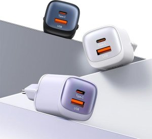 Ładowarka Usams USAMS Ład. siec. CC254 30W GaN USB-C/USB-A Fast Charging HC Series biały/white CC254TC02 1