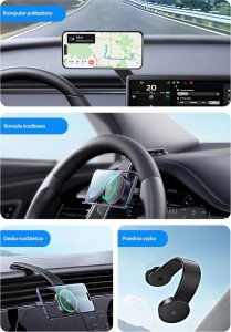 Podstawka Usams USAMS Uchwyt magnetyczny uniwersalny na kokpit US-ZJ079 czarny/black ZJ79ZJ01 10