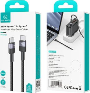Kabel USB Usams USB-C - USB-C 1.2 m Czarny (Usa001453) 6