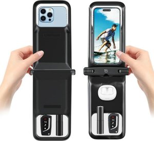 Usams USAMS Etui wodoodporne podwójne 6.7" IP68 czarny/black FSD1401 (YD014) 4