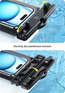 Usams USAMS Etui wodoodporne podwójne 6.7" IP68 czarny/black FSD1401 (YD014) 9
