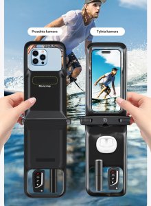 Usams USAMS Etui wodoodporne podwójne 6.7" IP68 różowy/pink FSD1403 (YD014) 12