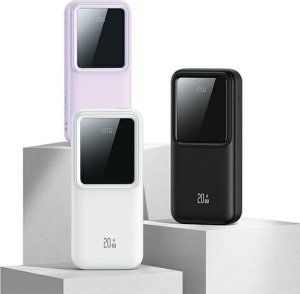 Powerbank Usams USAMS Powerbank z wbudowanymi kablami USB-C+Lightning 30000 mAh 20W PD+Qc 3.0 Fast Charge X-chel Series fioletowy/purple 30KCD21303 (US-CD213) 7