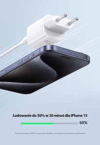 Ładowarka Usams USAMS Ład. siec. CC248 20W GaN USB-C Fast Charging HC Series czarny/black CC248TC01 7