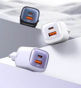 Ładowarka Usams USAMS Ład. siec. CC254 30W GaN USB-C/USB-A Fast Charging HC Series czarny/black CC254TC01 7