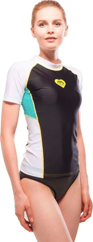 Aqua Marina Damska koszulka do sportów wodnych Alluv Kolor czarno-biały, Rozmiar S 1