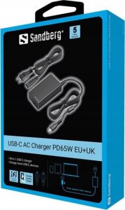 Zasilacz do laptopa Sandberg USB-C AC Charger PD65W EU+UK 3