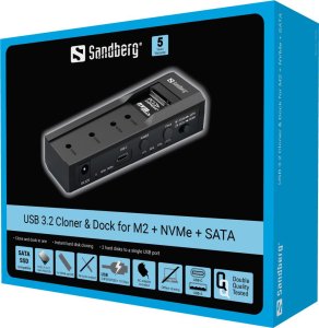 HUB USB Sandberg USB-3 Cloner+Dock M2+NVMe+SATA 8