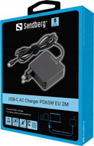 Ładowarka Sandberg USB-C AC Charger PD65W EU 1M 3