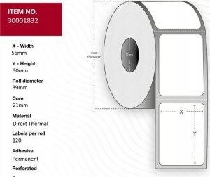 Capture Label 56x30, Core 21 � 39 mm. 1