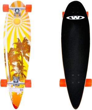 Deskorolka Worker Deskorolka Longboard SurfBay czarno-pomarańczowa (6610) 1