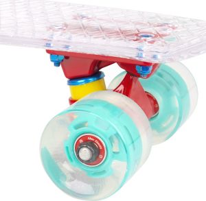 Deskorolka Worker FISZKA Transpy LED 100 22" ze świecącymi kółkami - 12752 5