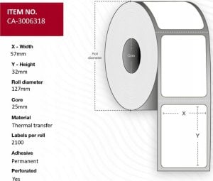 Capture Label 57 x 32mm, Core 25mm, 1