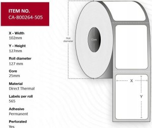 Capture Label 102 x 127mm, Core 25mm, 1