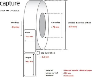 Capture Label 102x152, Core 76, 1