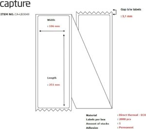 Capture Label 106x251, Core Fanfold. 1