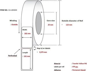 Capture Label 102x152, Core 25, 1