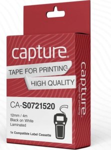 Capture 12mm x 4m Black on White 1