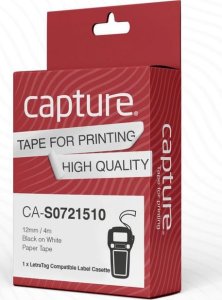 Capture 12mm x 4m Black on White 1