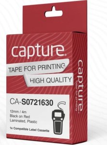 Capture 12mm x 4m Black on Red 1