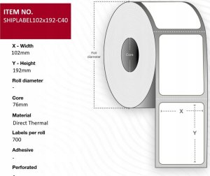 Capture Ship-label 102 x 192mm, Core 1