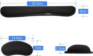 Strado Zestaw ergonomicznych żelowych podkładek - 3 sztuki (Czarny) 3