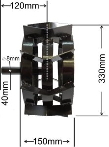 Glebogryzarka MasterCut KOŁA ŁOPATKOWE METALOWE ŻELAZNE DO GLEBOGRYZARKI MASTERCUT HSDT OŚ SZEŚCIOKĄTNA ŚREDNICA 330mm 2