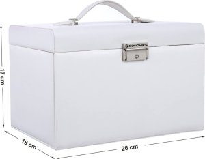 Songmics Pudełko Na Biżuterię, Organizer Z 2 Szufladami, Zamykane Etui Z Lusterkiem, Przenośne Etui Podróżne, Na Pierścionki, Bransoletki 15