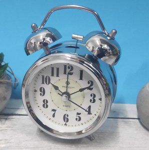 Perfect Budzik Perfect PT254 srebrny głośny alarm cichy mechanizm 2