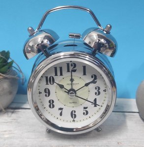 Perfect Budzik Perfect PT254 srebrny głośny alarm cichy mechanizm 5