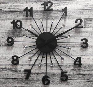 Lavvu Zegar ścienny Lavvu LCT5011 z kryształkami, średnica 49 cm . 4