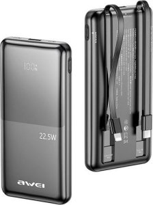 Powerbank Awei AWEI PowerBank P76K 10000mAh 22.5W czarny/black Digital Display 1