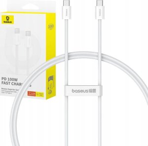 Kabel USB Baseus USB-C - USB-C 1 m Biały (BSU4906) 1