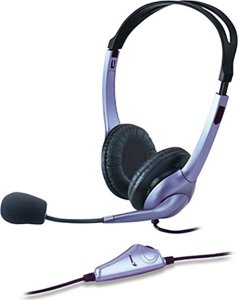 Słuchawki Genius Genius HS-04S, słuchawki z mikrofonem, regulacja głośności, czarno-srebrna, 1x 3.5 mm jack 2