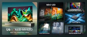 Telewizor Hisense Hisense 65U6NQ, QLED TV - 65 - black/anthracite, UltraHD/4K, triple tuner, Mini LED 16