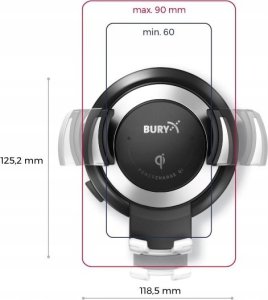 THB Bury Uchwyt zaciskowy do samochodu PowerCharge Qi 6