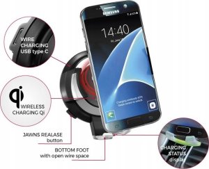 THB Bury Uchwyt zaciskowy do samochodu PowerCharge Qi 7