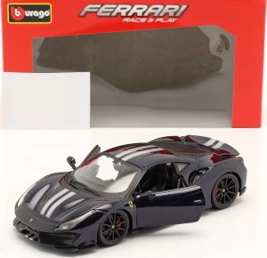Bburago BBU 1:24 Ferrari 488 Pista BlueWithSilverStr.26026 21
