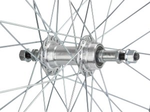 Triton Koło tylne 27,5" obręcz stożkowa srebrna, piasta aluminiowa łożyska maszynowe na nakrętki, srebrne Uniwersalny 2