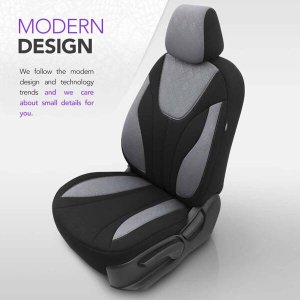 AMiO Komplet pokrowców na fotele samochodowe OTOM RUBY 1202 GREY/BLACK 3-ZIP 6