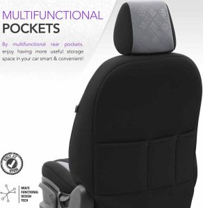 AMiO Komplet pokrowców na fotele samochodowe OTOM RUBY 1202 GREY/BLACK 3-ZIP 8