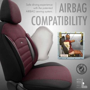 AMiO Komplet pokrowców na fotele samochodowe OTOM SPORT PLUS 103 BURGUNDY NZ 6