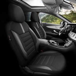 AMiO Komplet pokrowców na fotele samochodowe OTOM LIMITED 102 BLACK/GREY 3-ZIP 12