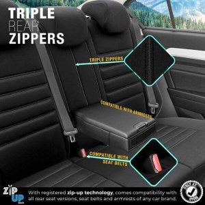 AMiO Komplet pokrowców na fotele samochodowe OTOM LIMITED 102 BLACK/GREY 3-ZIP 8