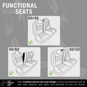 AMiO Komplet pokrowców na fotele samochodowe OTOM LIMITED 102 BLACK/GREY 3-ZIP 9