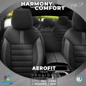 AMiO Komplet pokrowców na fotele samochodowe OTOM LIMITED 102 BLACK/GREY 3-ZIP 10