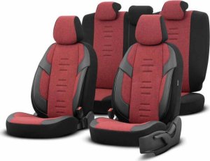 AMiO Komplet pokrowców na fotele samochodowe OTOM THRONE 103 RED 3-ZIP 1