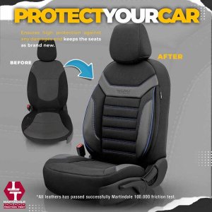 AMiO Komplet pokrowców na fotele samochodowe OTOM INDIVIDUAL 203 BLACK/BLUE 3-ZIP 7