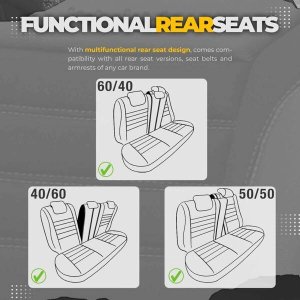 AMiO Komplet pokrowców na fotele samochodowe OTOM INDIVIDUAL 203 BLACK/BLUE 3-ZIP 10